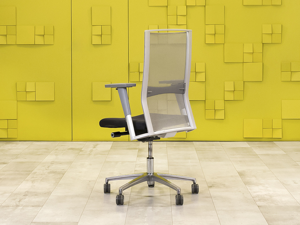 Офисное кресло для персонала на колесах Ткань Чёрный; Серый Италия_КПТЧ10-221124