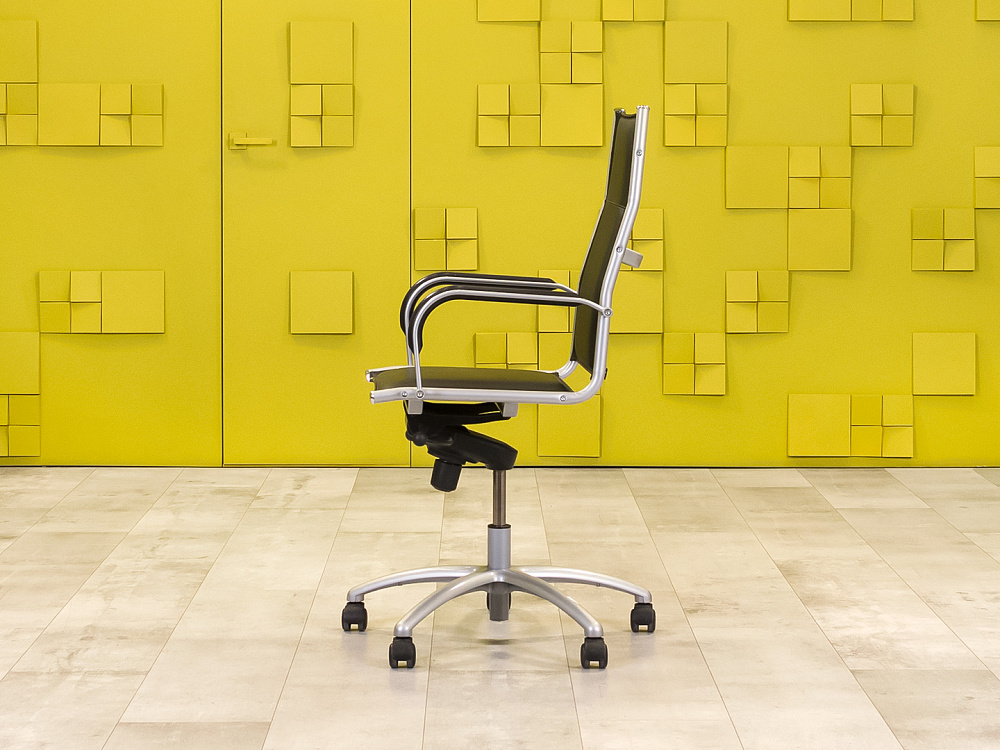 Офисное кресло руководителя на колесах Sitland Экокожа Чёрный Италия_КРКЧ-031223