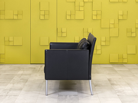 Комплект мягкой мебели WALTER KNOLL 1300x690 Кожа Чёрный Германия_ДНКЧК-190124