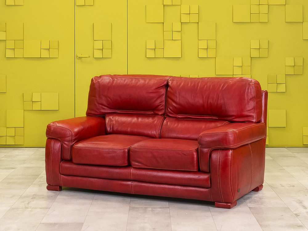 Диван и 2 кресла TS SALOTTI 1600x900 Кожа Красный Италия_ДНККК-241123