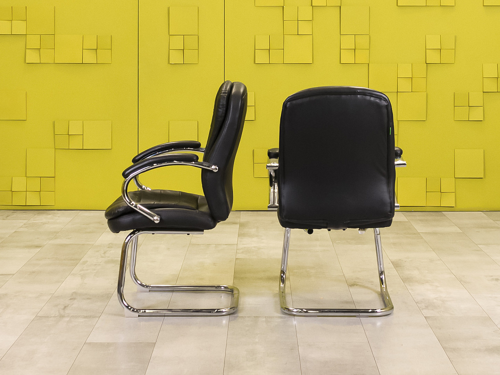 Конференц кресло для переговорной Riva Экокожа Чёрный Импорт  КДКЧ-26125