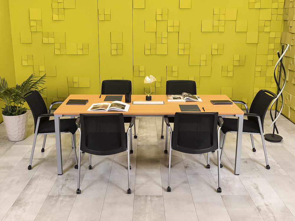 Офисный стол для переговоров Steelcase ЛДСП Ольха Франция  СГПЛ2-04026