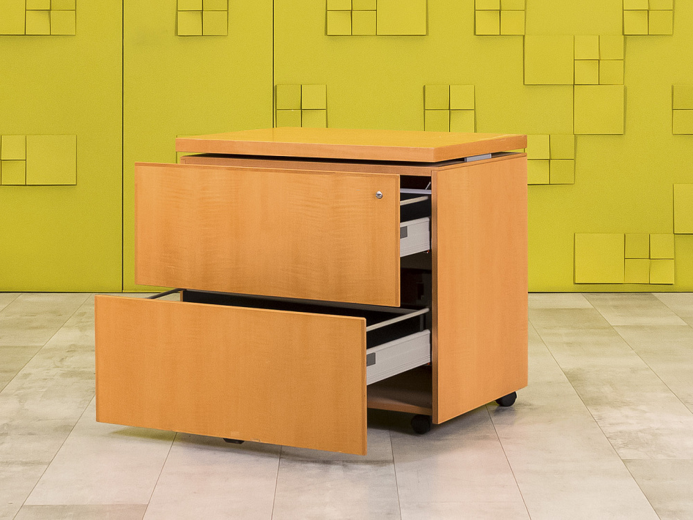 Офисная тумба для оргтехники 800x600x750 ЛДСП Ольха Выдвижные ящики Импорт_ТО2ЯЛ-200923