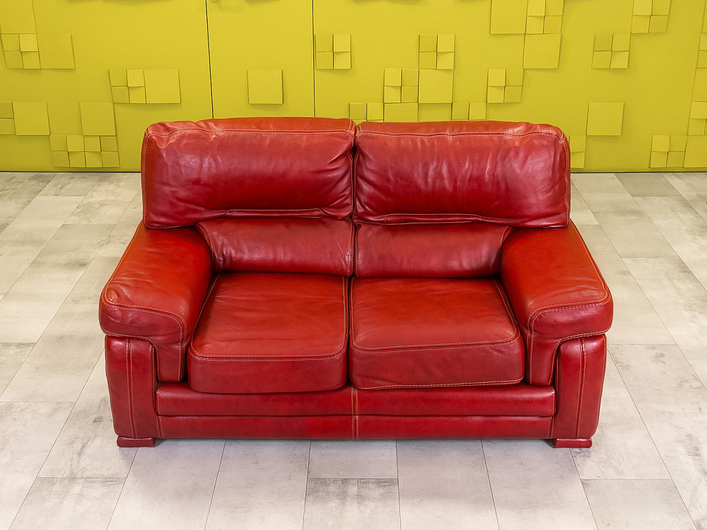 Диван и 2 кресла TS SALOTTI 1600x900 Кожа Красный Италия_ДНККК-241123