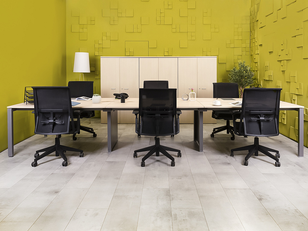 Комплект офисной мебели на 6 человек LAS ДСП Клен Италия_ГКВ-09091