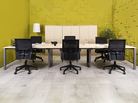 Комплект офисной мебели на 6 человек LAS ДСП Клен Италия_ГКВ-09091