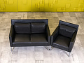 Комплект мягкой мебели WALTER KNOLL 1300x690 Кожа Чёрный Германия_ДНКЧК-190124