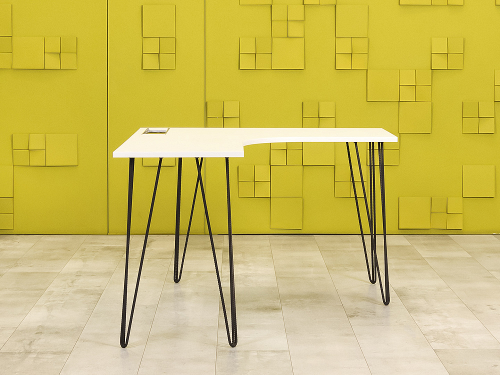 Офисный стол угловой  ЛДСП Белый   СПУБ1-24025