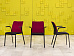Конференц кресло для переговорной на ножках Steelcase Ткань Чёрный; Красный Франция_КНТЧ2-240923
