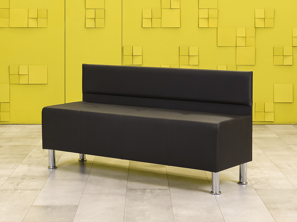 Офисный диван Экокожа Чёрный Россия  ДНКЧ-27115