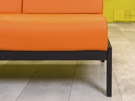 Офисный диван Лофт Сандра Кожзам Оранжевый Россия  ДНКО-18036