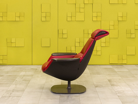 Мягкое кресло Massaud Lounge Chair Steelcase Кожа Красный США  КНКК-19125