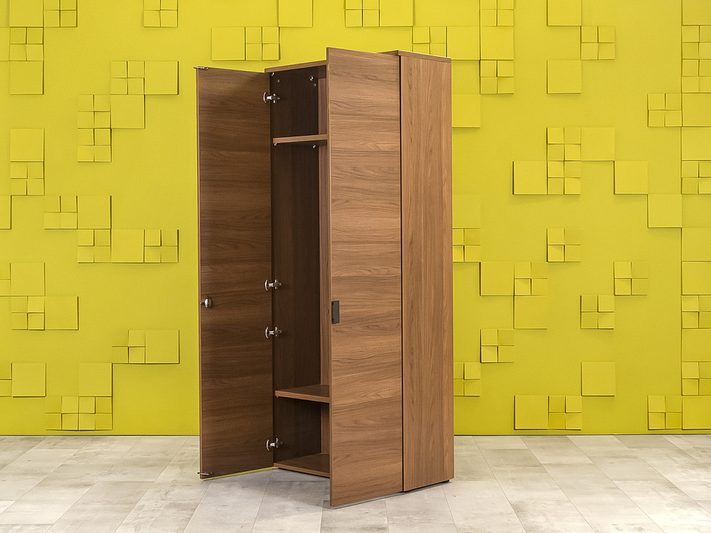 Шкаф для одежды 890x400x2070 Закрытый Шпон Орех Италия_ШГ2ДХ-101023