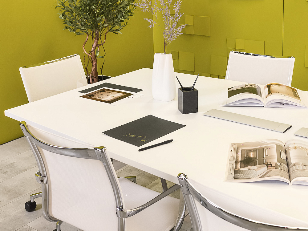 Офисный стол для переговоров Herman Miller 2200x1300x740 ЛДСП Белый США_СГПБ3-260923