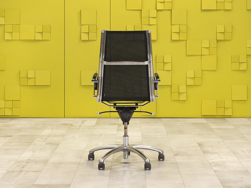 Офисное кресло руководителя на колесах Sitland Экокожа Чёрный Италия_КРКЧ-120924