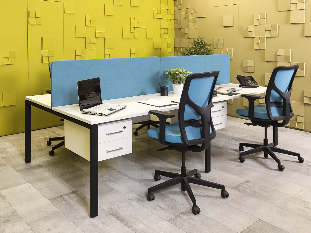 Комплект офисной мебели стол с тумбой  ЛДСП Белый Россия  ГКБ-19026