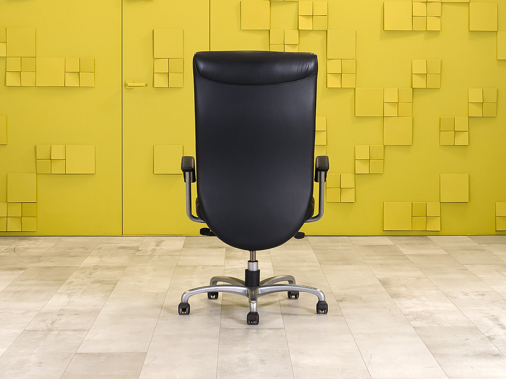 Офисное кресло руководителя на колесах Sitland Кожа Чёрный Италия_КРКЧ-201123