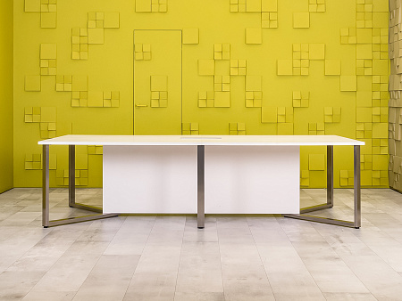 Офисный стол для переговоров LAS 2800x1180x750 ЛДСП Белый Италия_СГПБ-270424