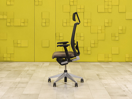 Офисное кресло руководителя на колесах HAWORTH Кожа Коричневый США  КРКК-17125