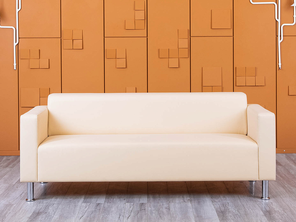 Офисный диван ДМебель Кожзам Бежевый   (ДНКБ3-25094(нов))