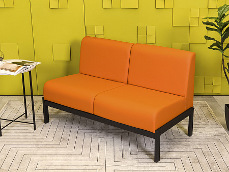 Офисный диван Лофт Сандра Кожзам Оранжевый Россия  ДНКО-18036