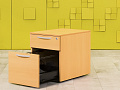 Офисная тумба выкатная Steelcase 420x590x520 ЛДСП Бук 2 ящика Импорт_ТВ2ЯВ2-260923