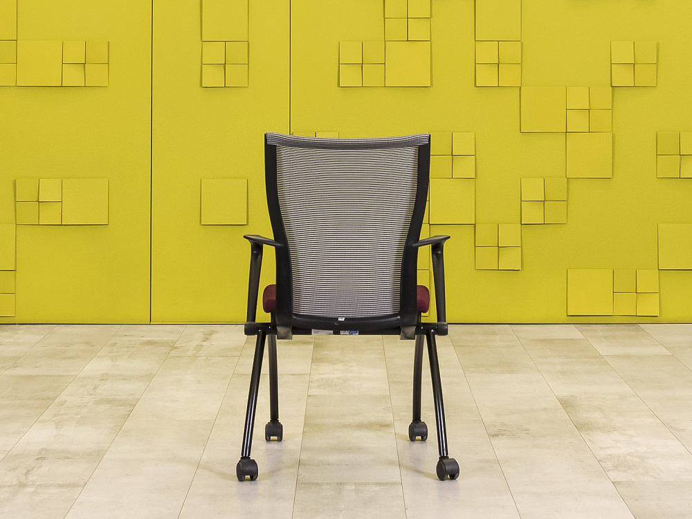 Конференц кресло для переговорной на колесах Comforto 99 HAWORTH Ткань Красный США_КНТК-261023