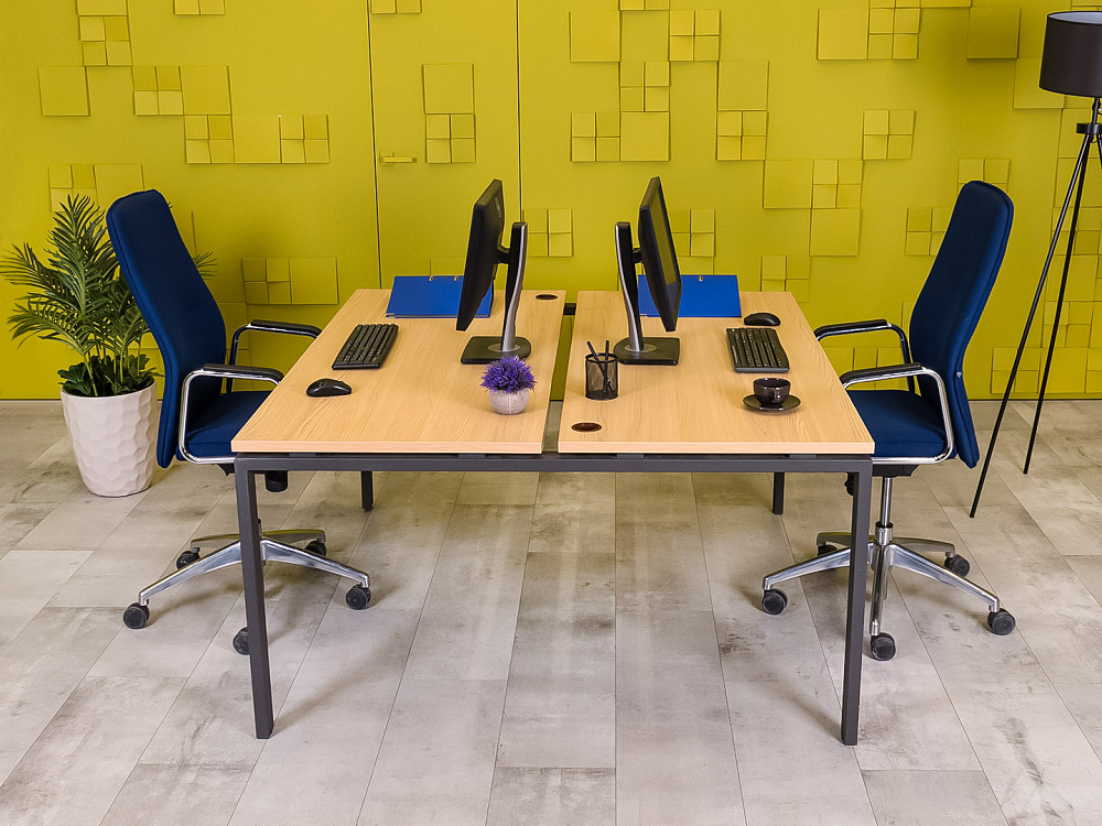 Комплект офисной мебели на 2 человека ЛДСП Дуб Россия_ГКВ1-230424