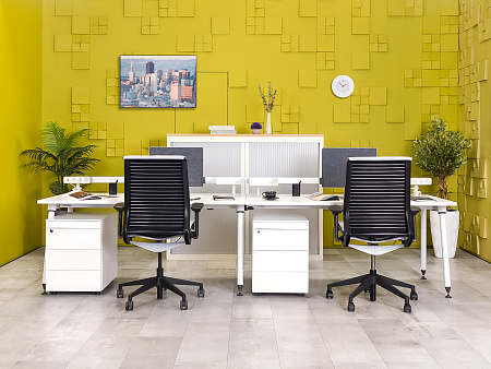 Комплект офисной мебели на 2 человека Herman Miller ДСП Белый США_ГКБ2-111122