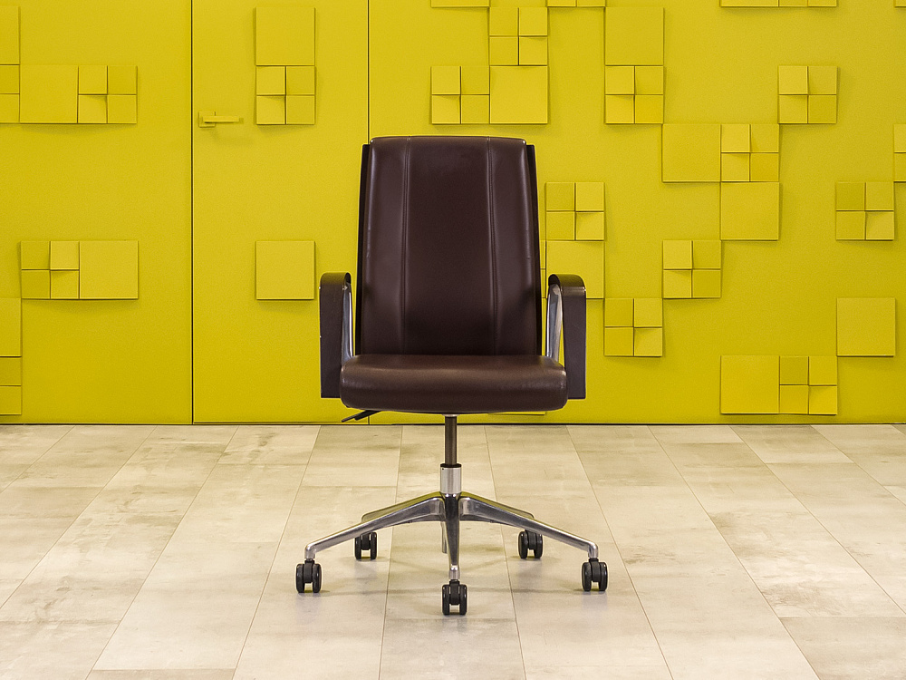 Офисное кресло руководителя на колесах Verona Arte's Кожа Коричневый Италия_КРКК1-231224