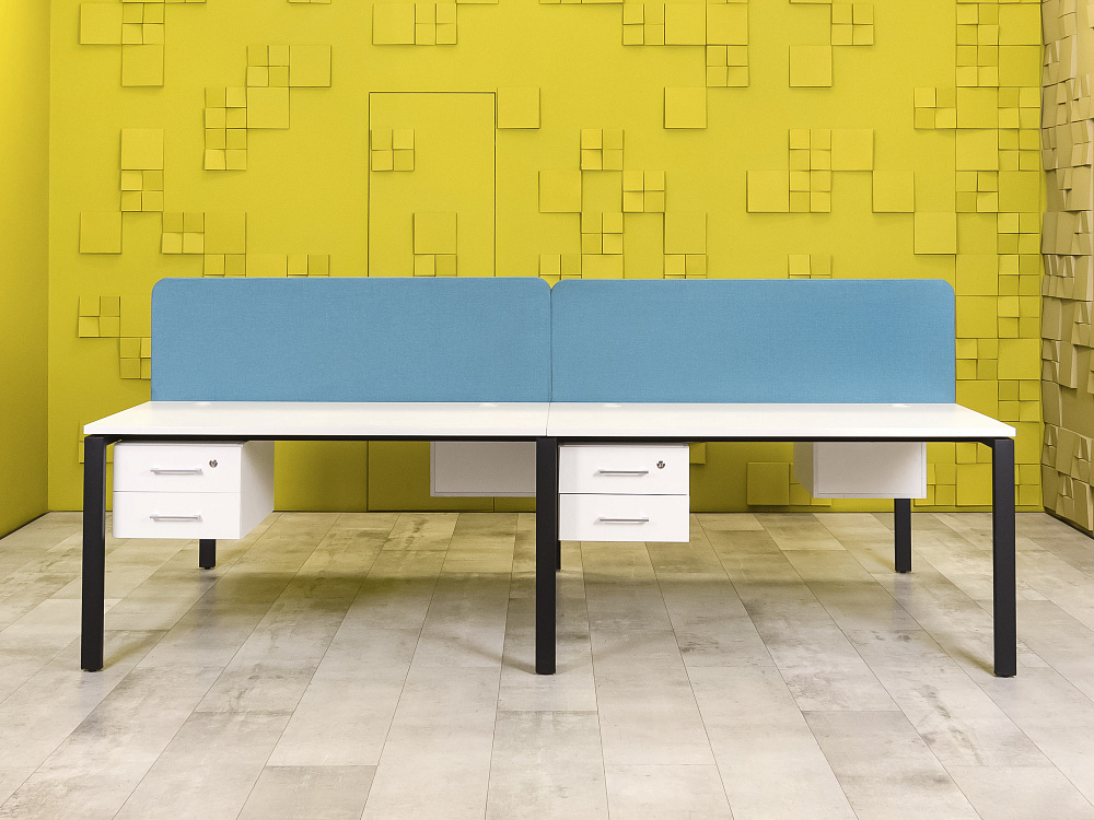 Комплект офисной мебели стол с тумбой  ЛДСП Белый Россия  ГКБ-19026