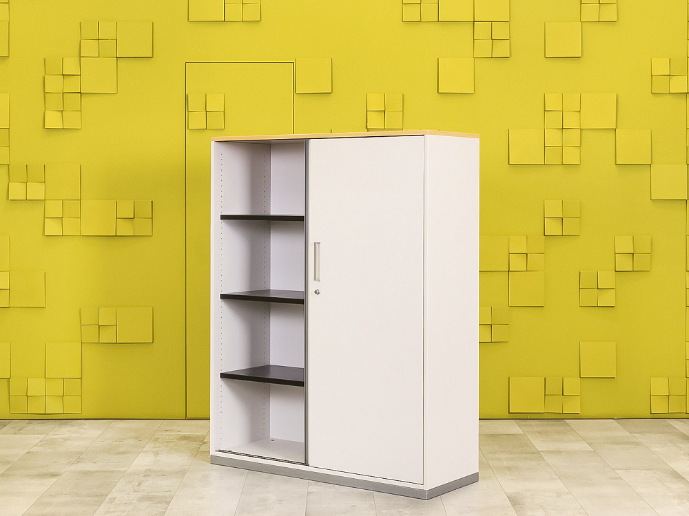 Шкаф для документов офисный Steelcase ЛДСП Белый Франция  ШД2ДБ1-04026