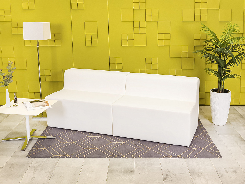 Офисный диван Кожзам Белый Россия  ДНКБ-20016