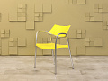 Конференц кресло для переговорной на ножках AMAT-3 Пластик Жёлтый Испания_КНПЖ-060823
