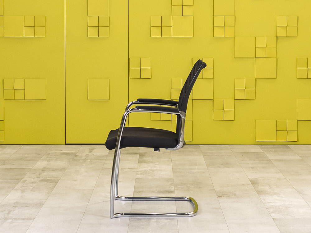 Конференц кресло для переговорной на полозьях Comforto HAWORTH Ткань Чёрный США_КДТЧ-290124