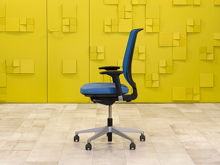 Офисное кресло для персонала на колесах Reply Air Steelcase Ткань Синий Франция_КПТН1-040824