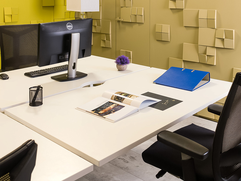 Комплект офисной мебели на 4 человека ЛДСП Белый Россия_ГКБ-190224