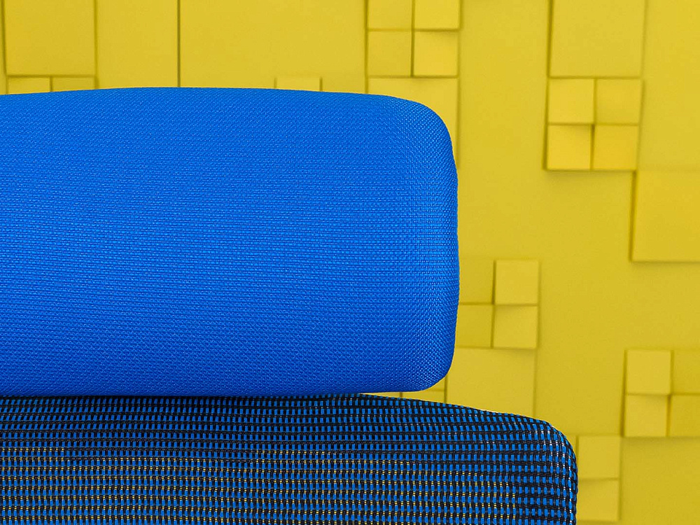 Офисное кресло руководителя на колесах Ткань Синий Импорт_КРТН1-271023