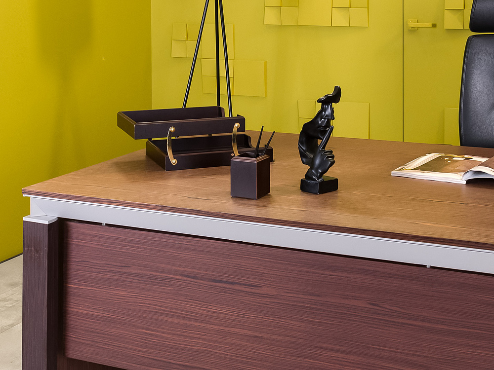 Стол для руководителя HAN 2200x1000 Шпон Венге Италия_СРПЕ-061022
