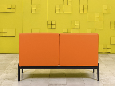 Офисный диван Лофт Сандра Кожзам Оранжевый Россия  ДНКО-18036