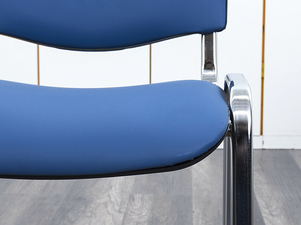 Офисный стул  Кожзам/хром Синий ИЗО  (ИЗОН(нкх))