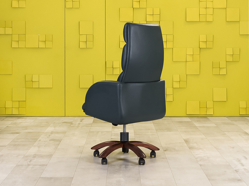 Офисное кресло руководителя на колесах CODUTTI MINOS Кожа Зелёный Италия_КРКЗ-02071