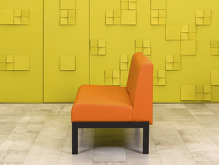 Офисный диван Лофт Сандра Кожзам Оранжевый Россия  ДНКО-18036