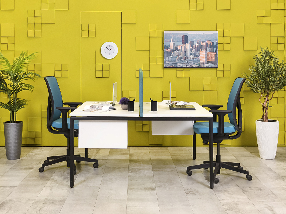 Комплект офисной мебели стол с тумбой  ЛДСП Белый  ГКБ-26016