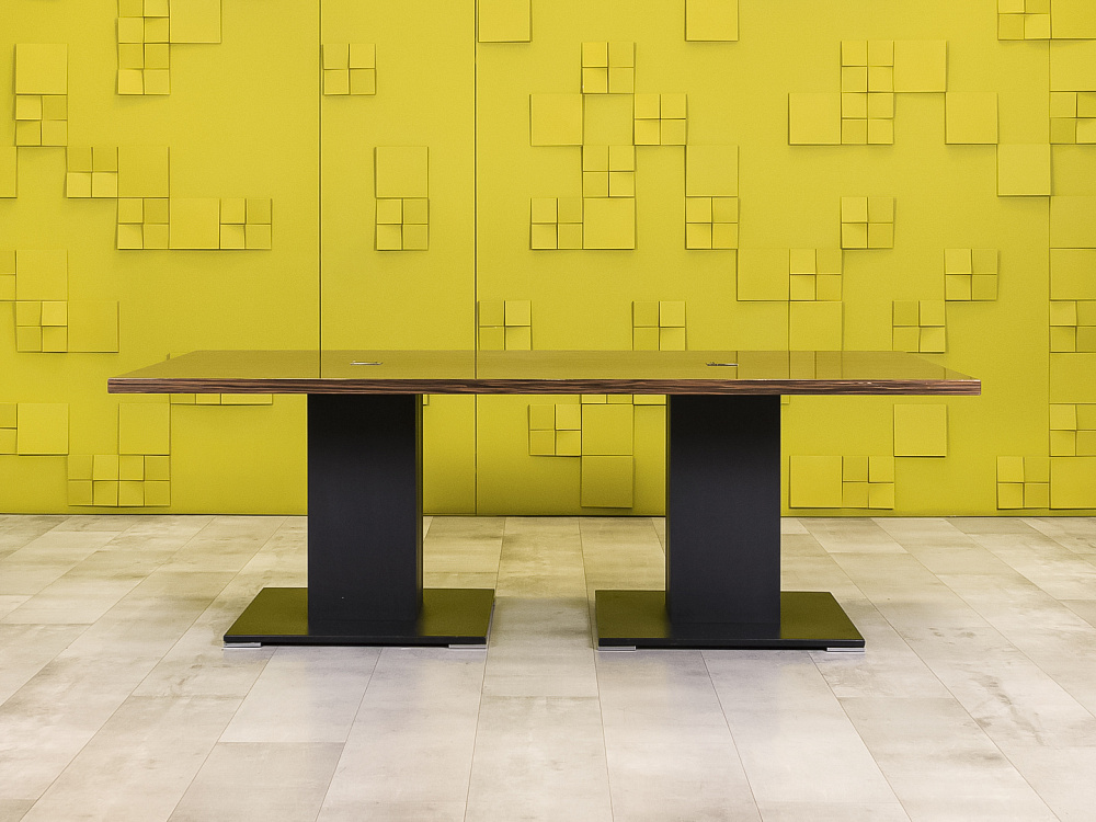 Офисный стол для переговоров Ego 2200x1200x750 Шпон Зебрано Италия_СГПЗ-271123