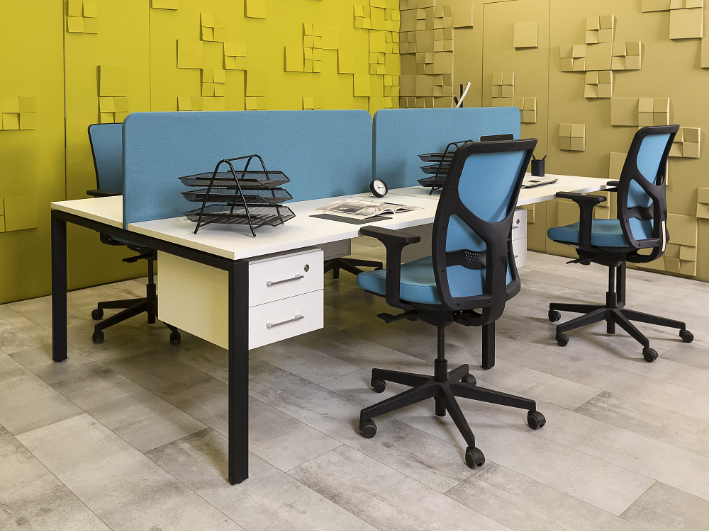 Комплект офисной мебели стол с тумбой  ЛДСП Белый Россия  ГКБ1-19026