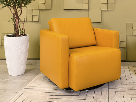 Комплект из 2-х мягких кресел NELSON WALTER KNOLL Кожа Жёлтый Германия  КНКЖК-19024