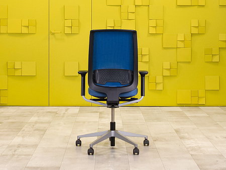 Офисное кресло для персонала на колесах Reply Air Steelcase Ткань Синий Франция_КПТН1-040824