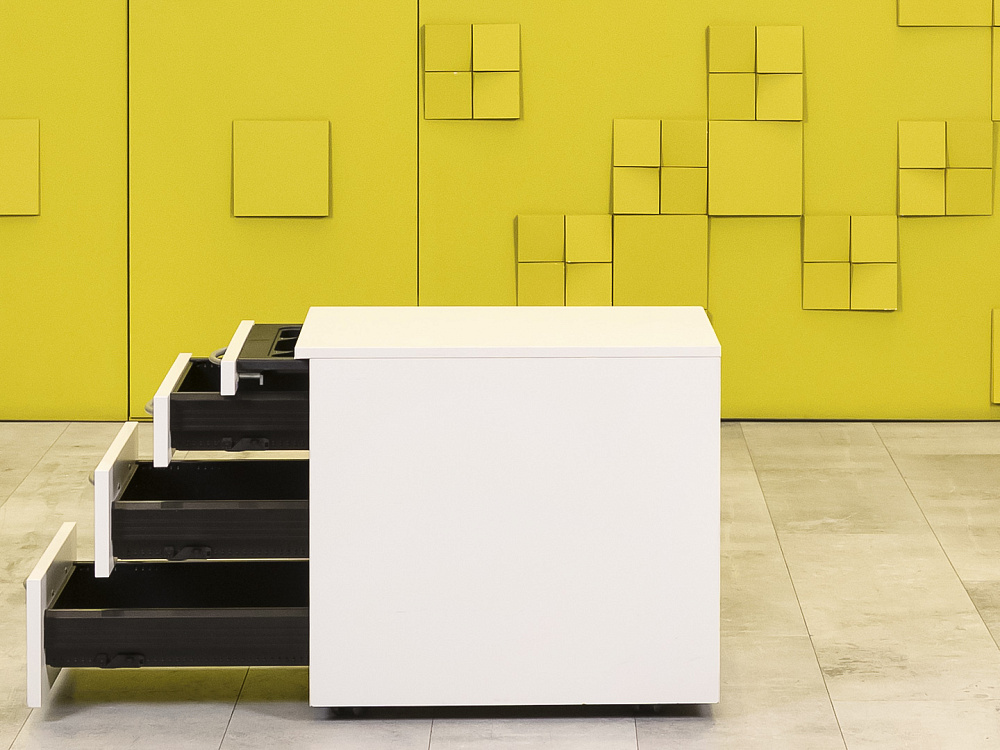 Офисная тумба выкатная  Steelcase ЛДСП Белый Германия  ТВ4ЯБ1-12026