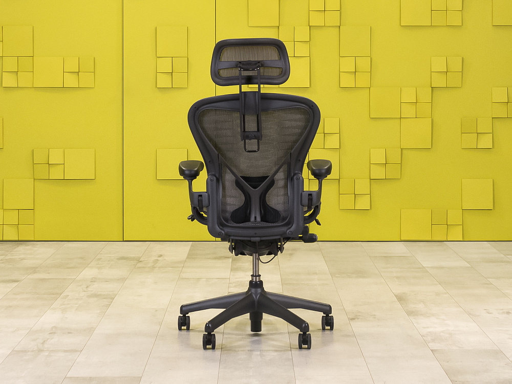 Офисное кресло руководителя на колесах Aeron B Herman Miller Сетка Серый США  КРТС-17035